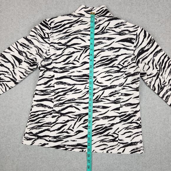 Additions by Chico's Jacket Size 1 US Medium Zebra Print Pockets - Picture 8 of 10